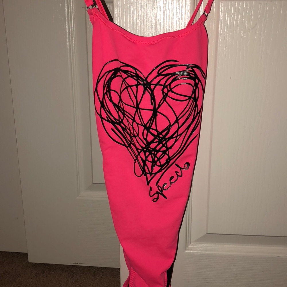 Very pink Speedo swimsuit